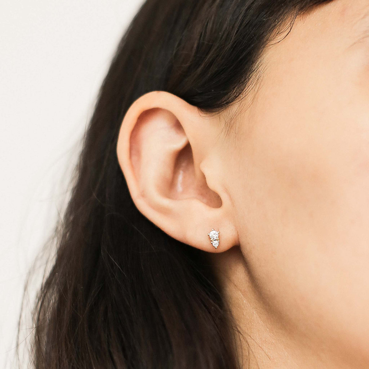 Tiny Secret Ball Back Earrings in 14K Gold, Single Earring / Gold at Maison Miru