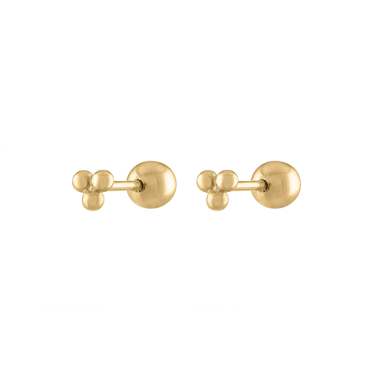 Girls' Replacement Pair Screw Backs Sterling Silver Gold Plated