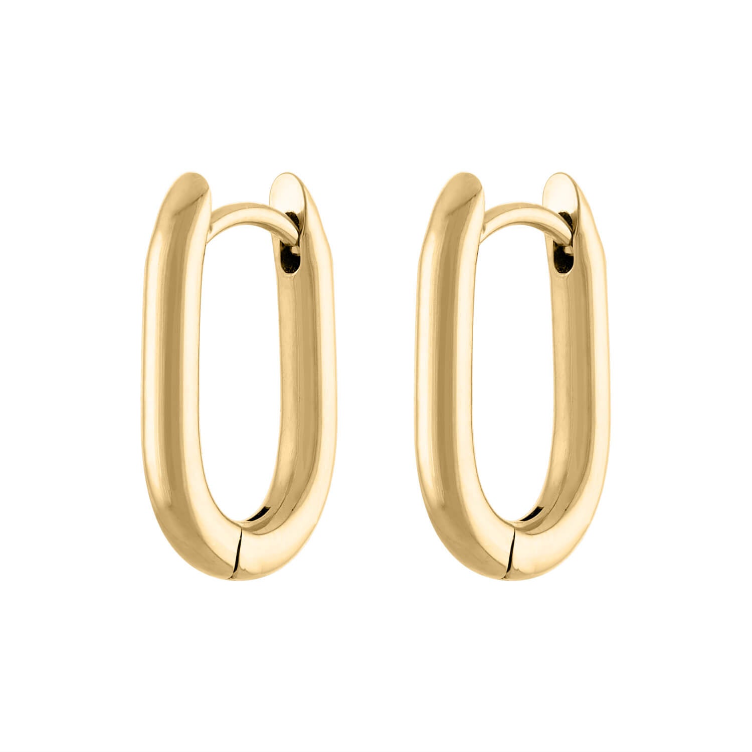 Baby Halo Oval Hoop Earrings in Titanium (Gold)