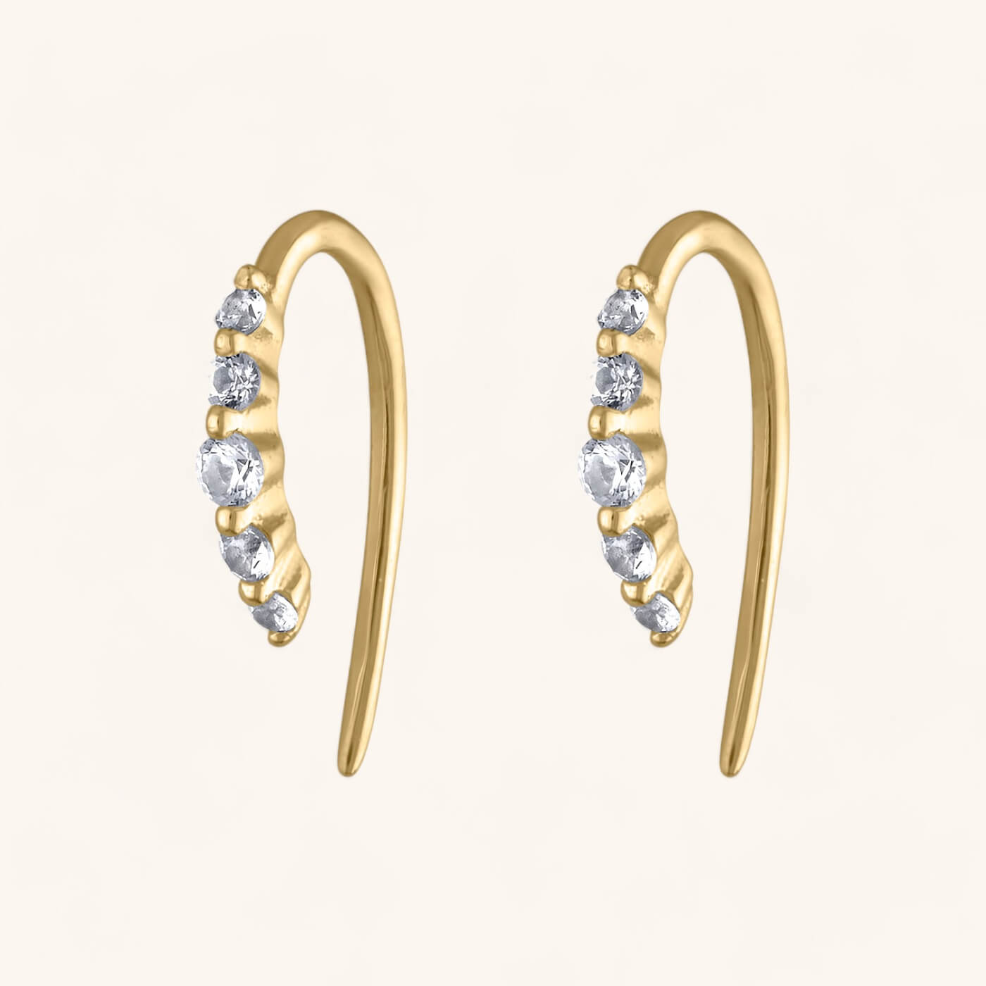 Comet Huggie Earrings in 14K Gold