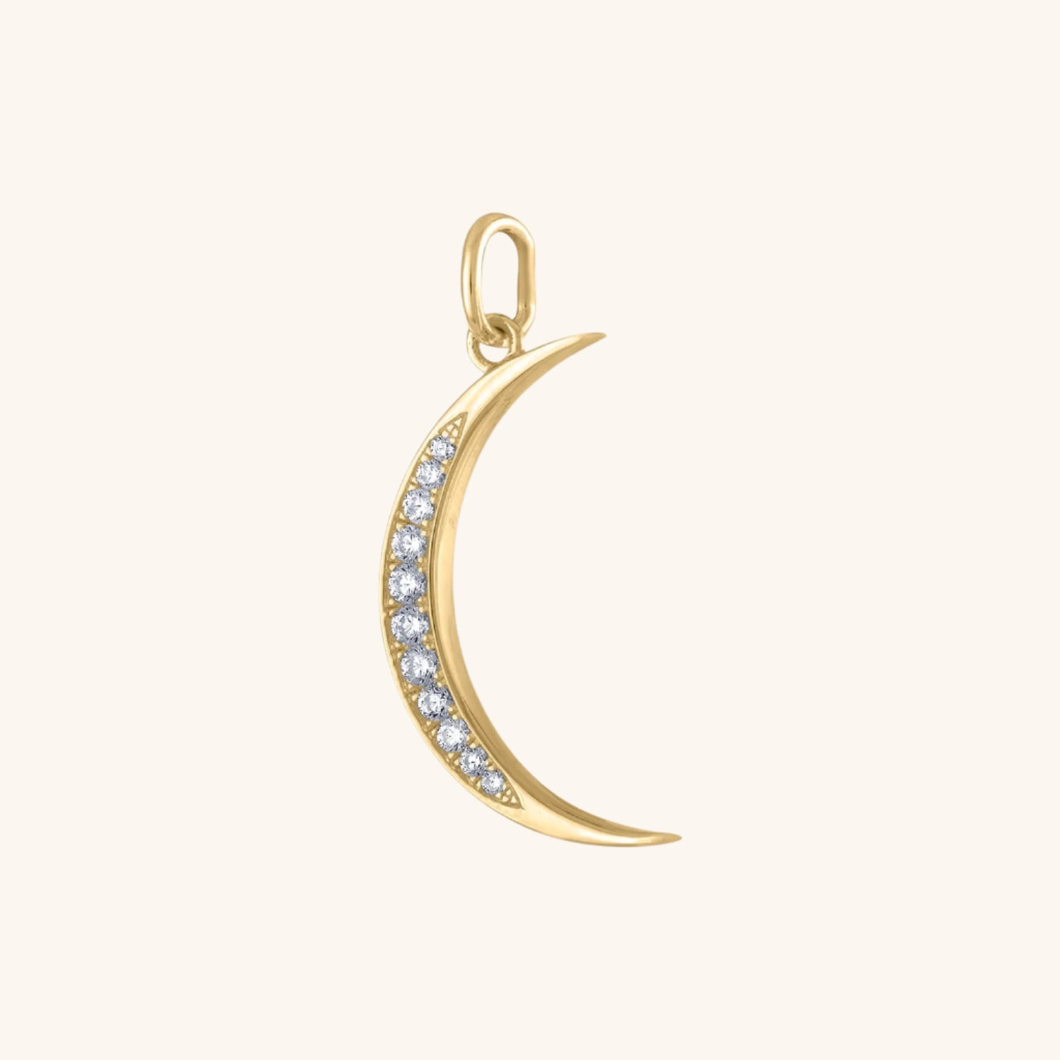 Pave Moon Charm in Gold Vermeil