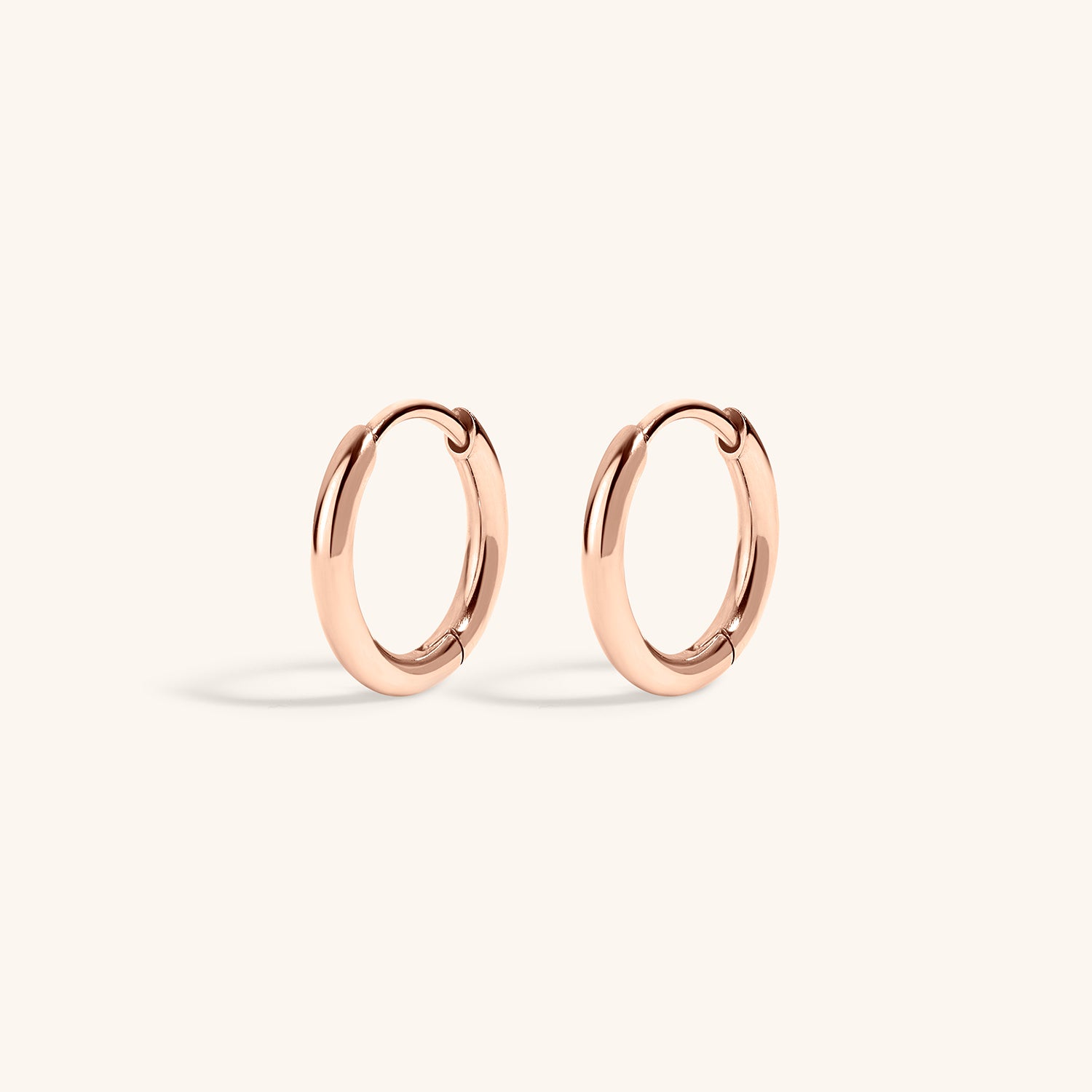 Classic Huggie Hoops in Titanium (Rose Gold)