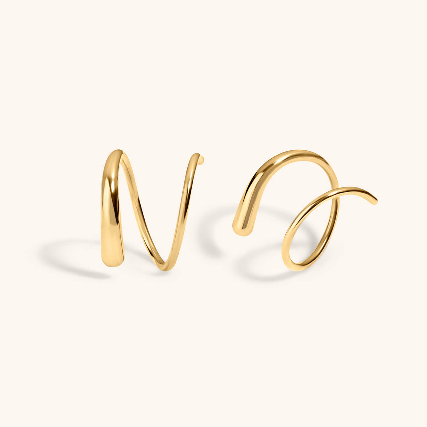 Classic Twirl Earrings in Titanium (Gold)