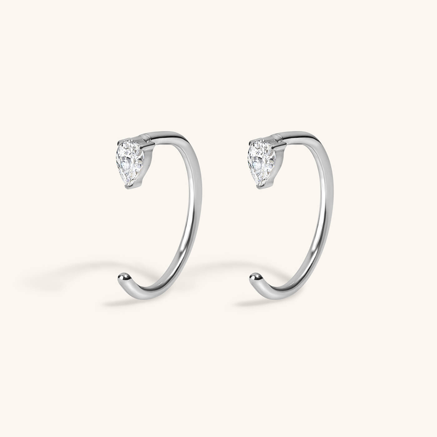 Dewdrop Huggie Earrings in Titanium (Silver)