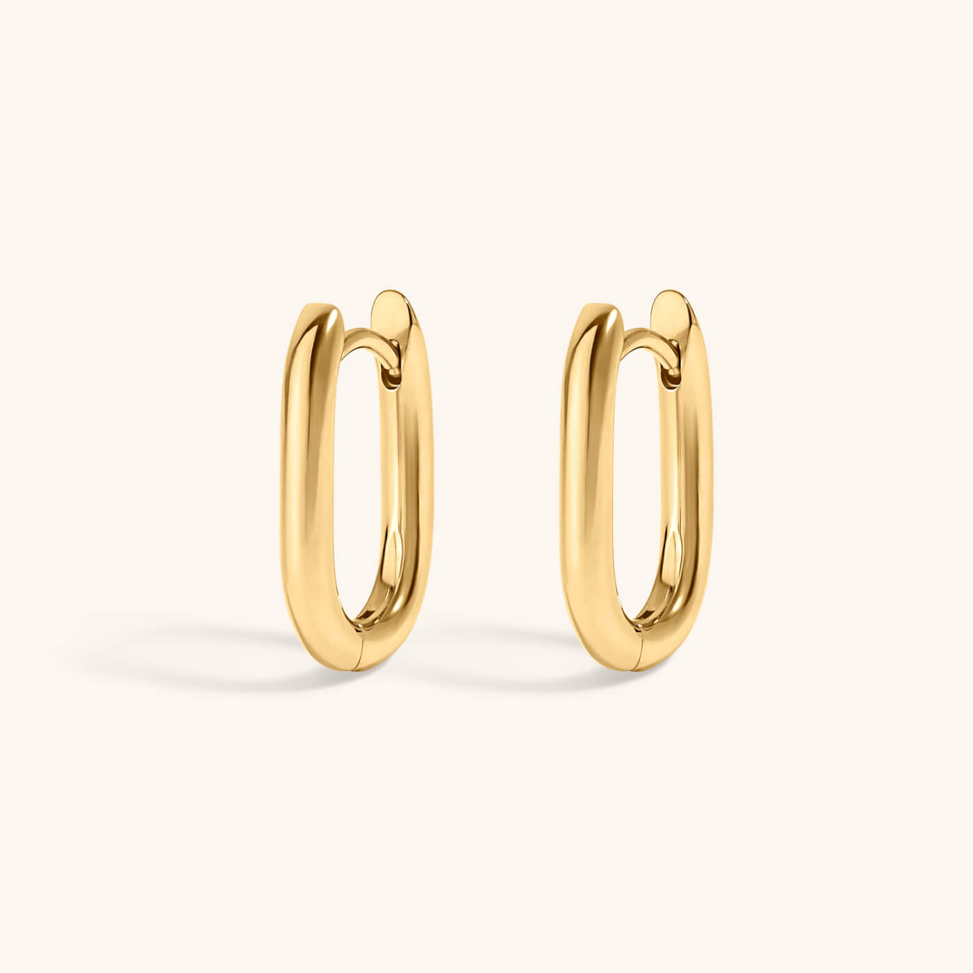 Baby Halo Oval Hoop Earrings in Titanium (Gold)