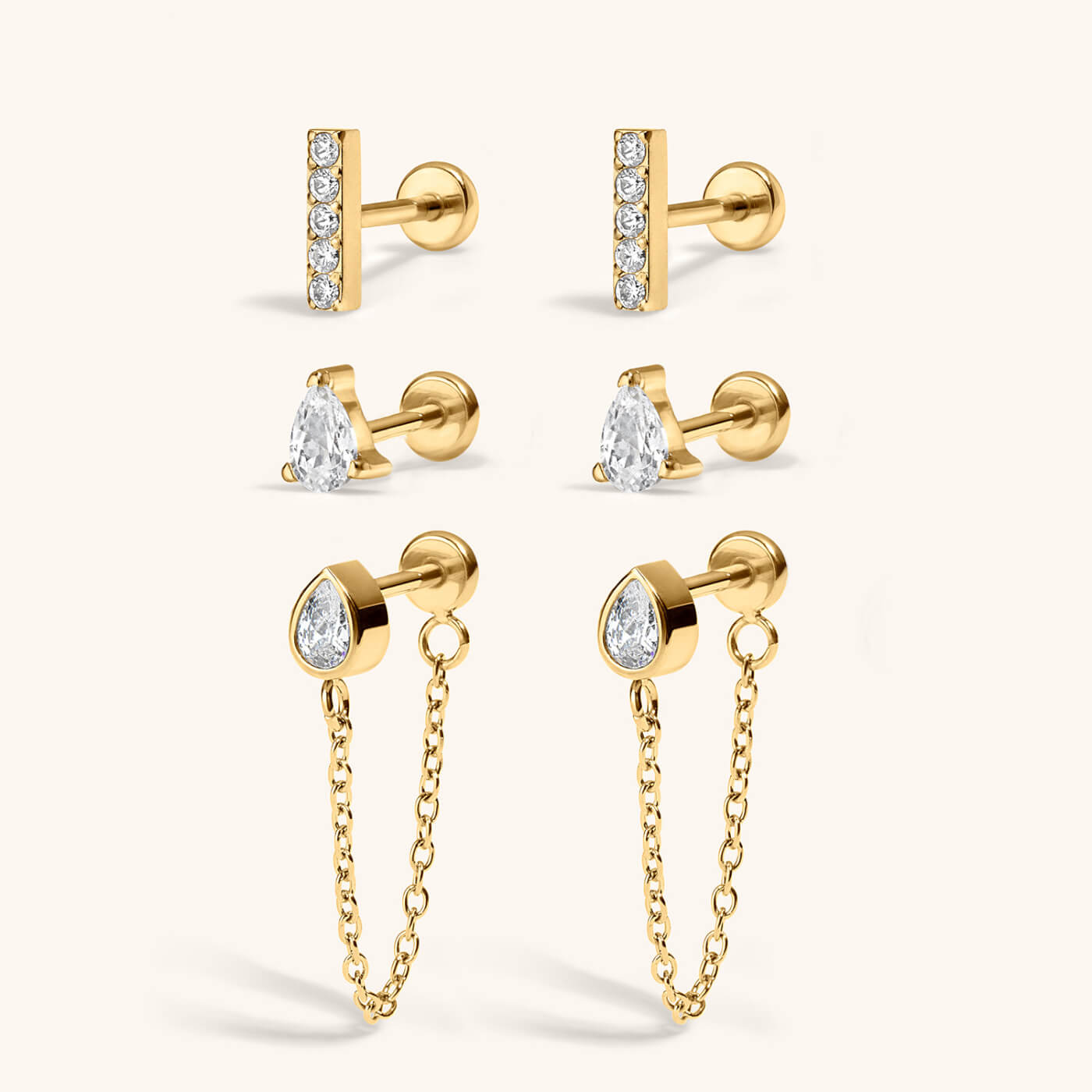 Iconic Nap Earrings Trio (Gold)