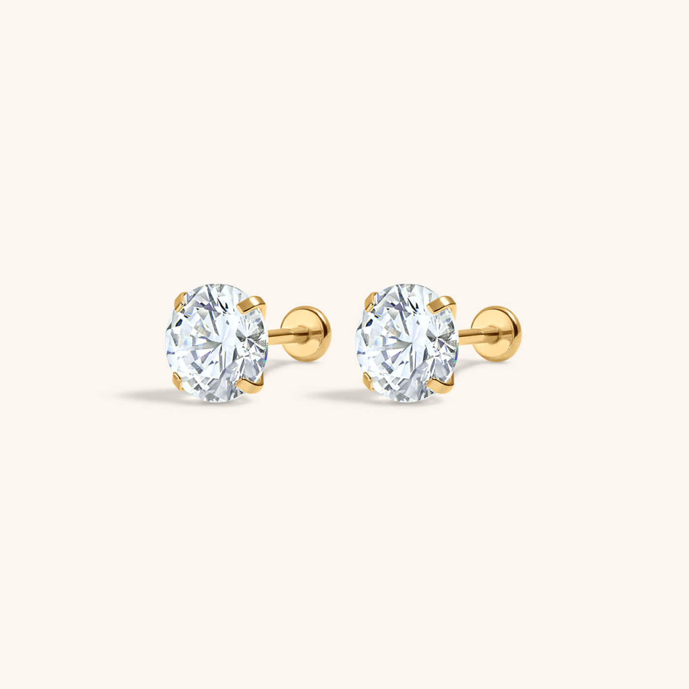 Moissanite Nap Earrings (Gold, 6mm)