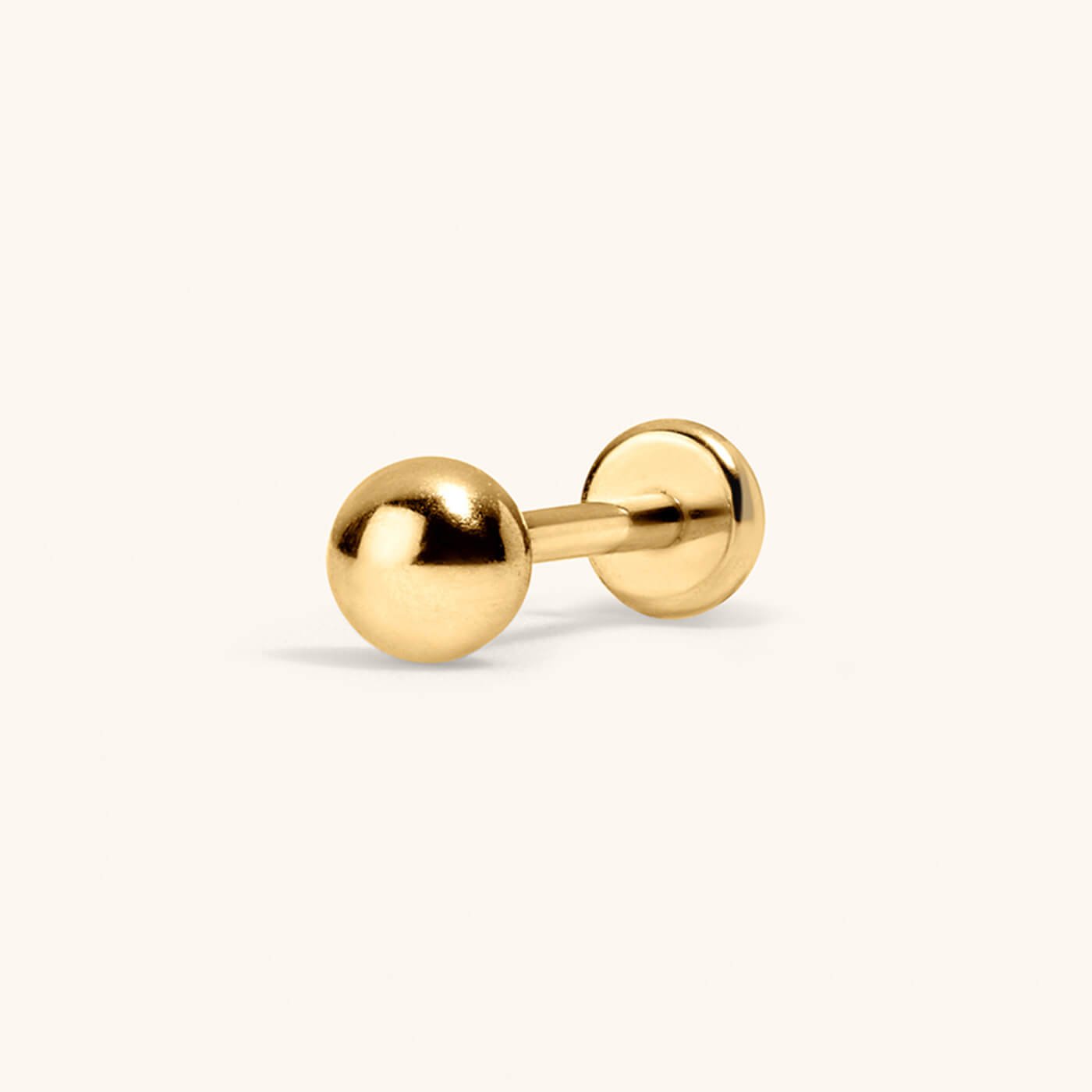 Little Sphere Push Pin Flat Back Earring (Titanium - Gold)