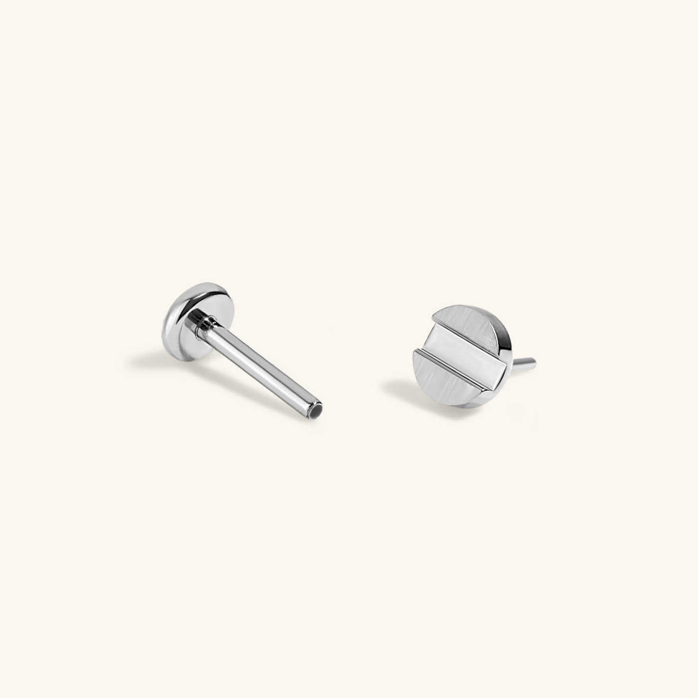 Bolt Nap Earrings in Titanium (Silver)