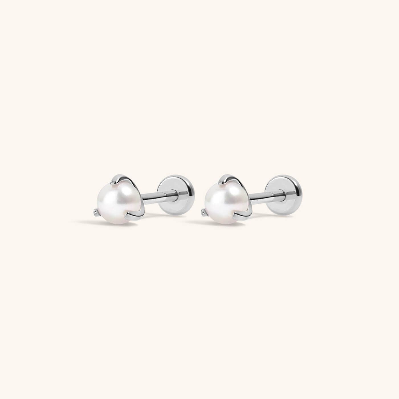 Pearl Nap Earrings (Silver)