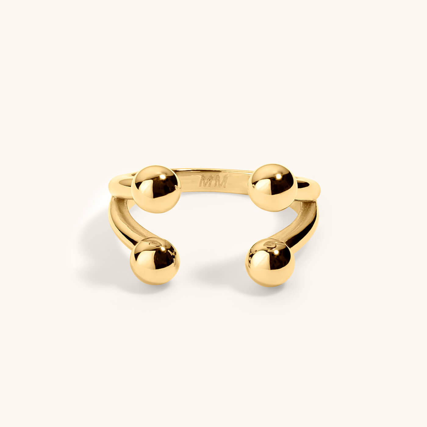 Floating Sphere Stacking Ring IV (Gold)