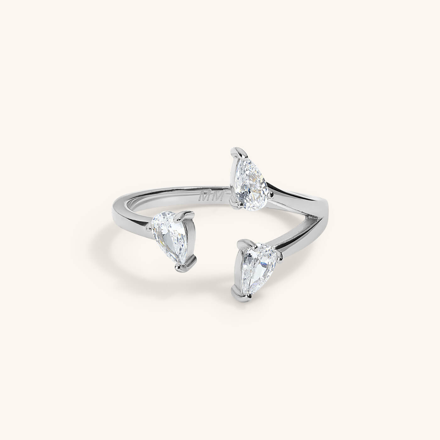 Floating Dewdrop Stacking Ring III (Silver)