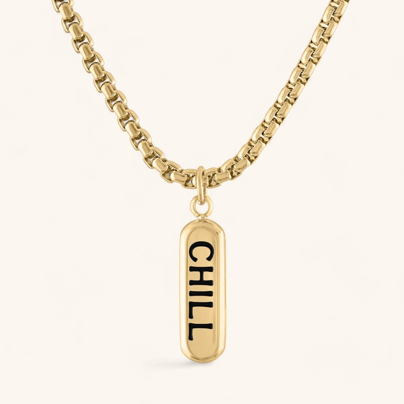 Chill Pill Necklace (Gold)