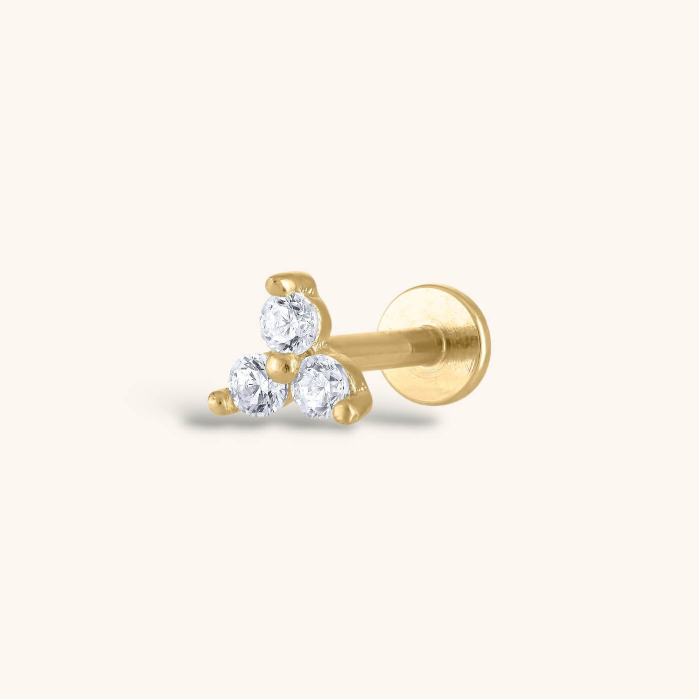 Crystal Trinity Threaded Flat Back (Titanium - Gold)