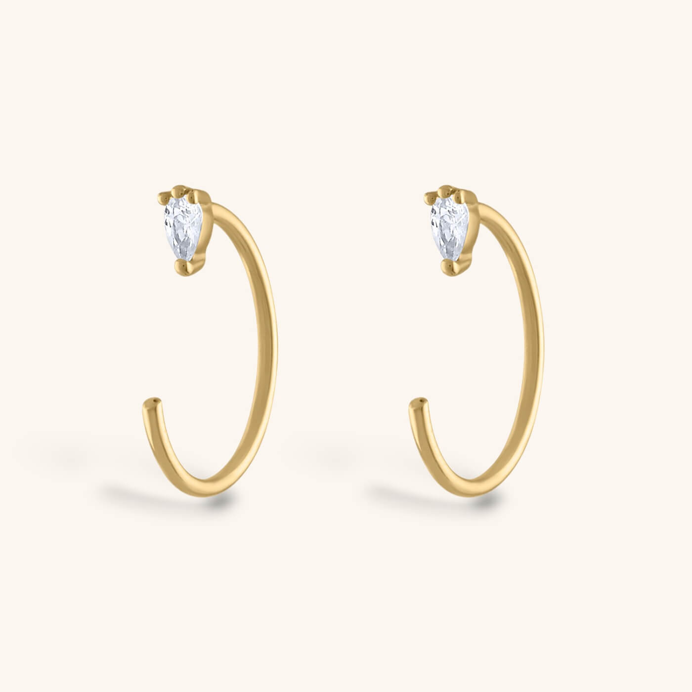 Dewdrop Huggie Earrings in 14k Gold