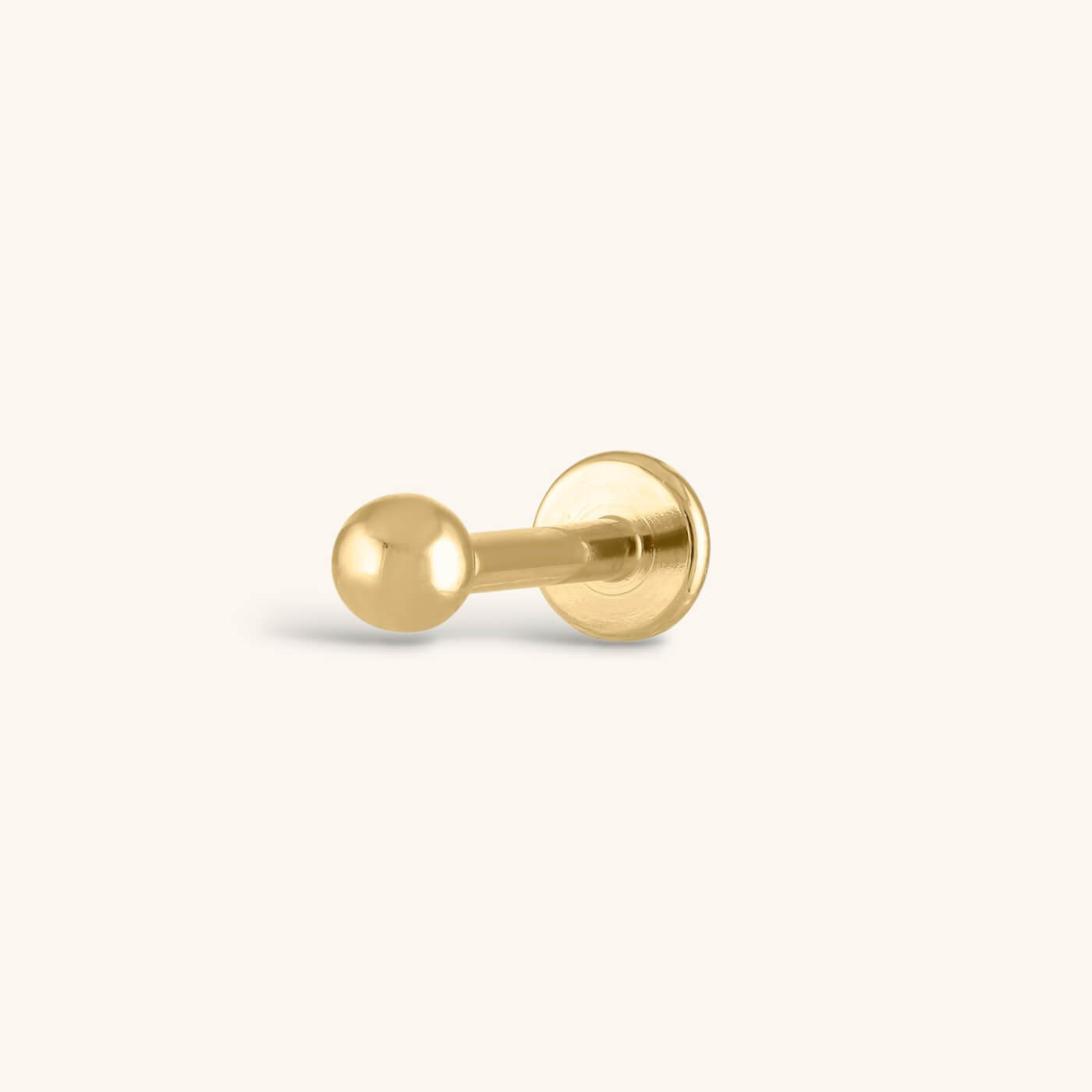 Little Sphere Threaded Flat Back Earring (Titanium - Gold)