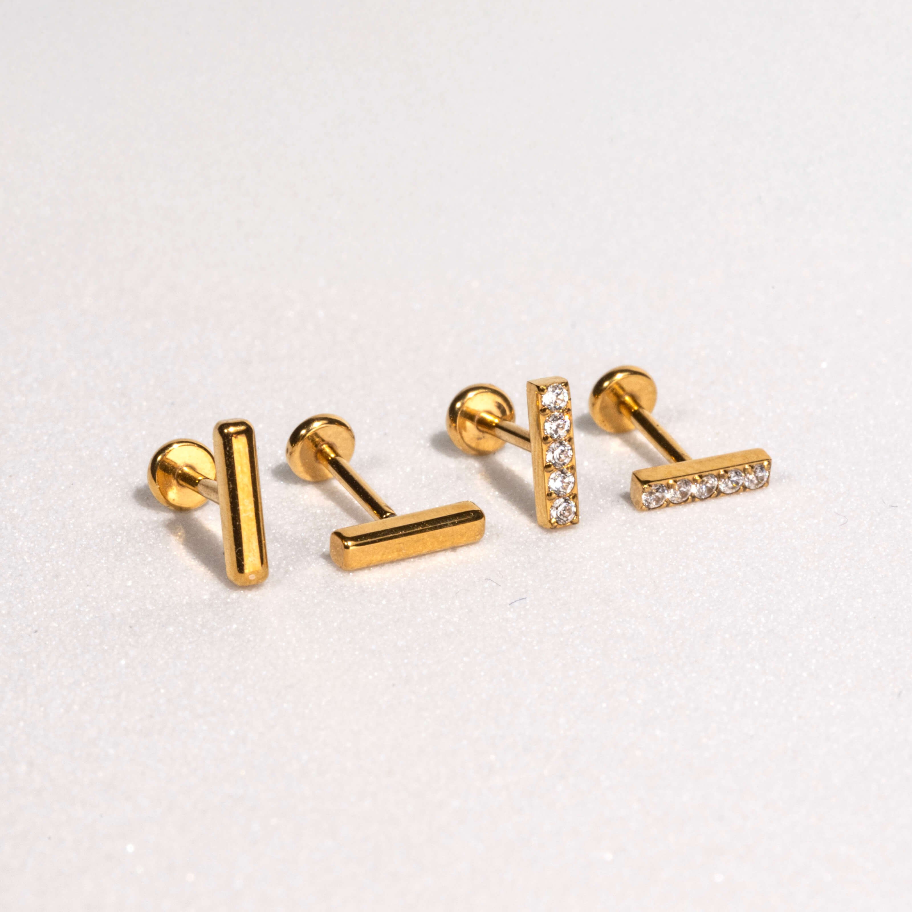 Little Bar and Pave Bar Nap Earrings