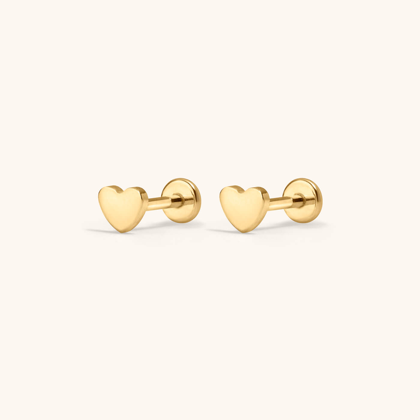 Classic Heart Nap Earrings in Titanium (Gold)