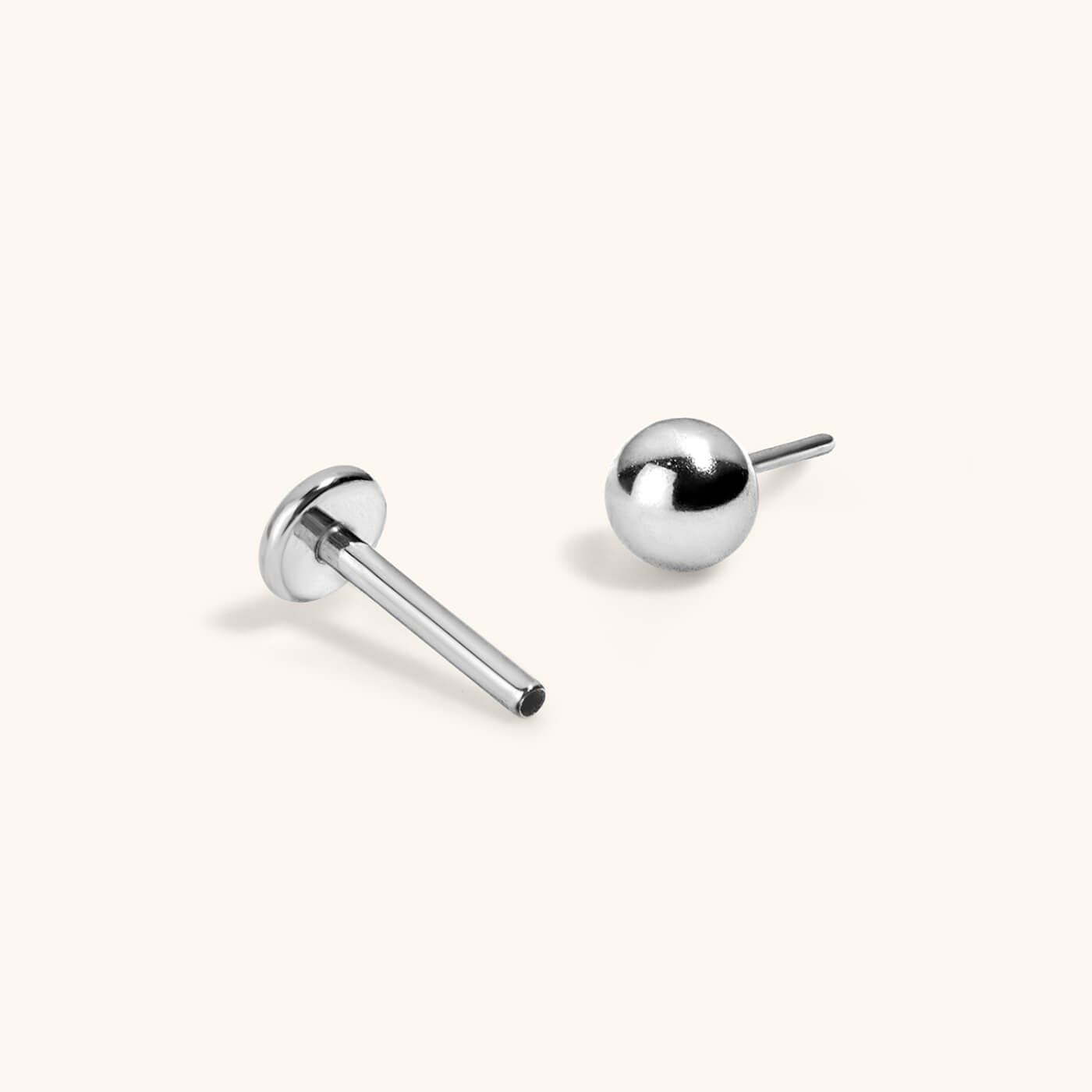 Little Sphere Nap Earrings in Titanium (Silver)