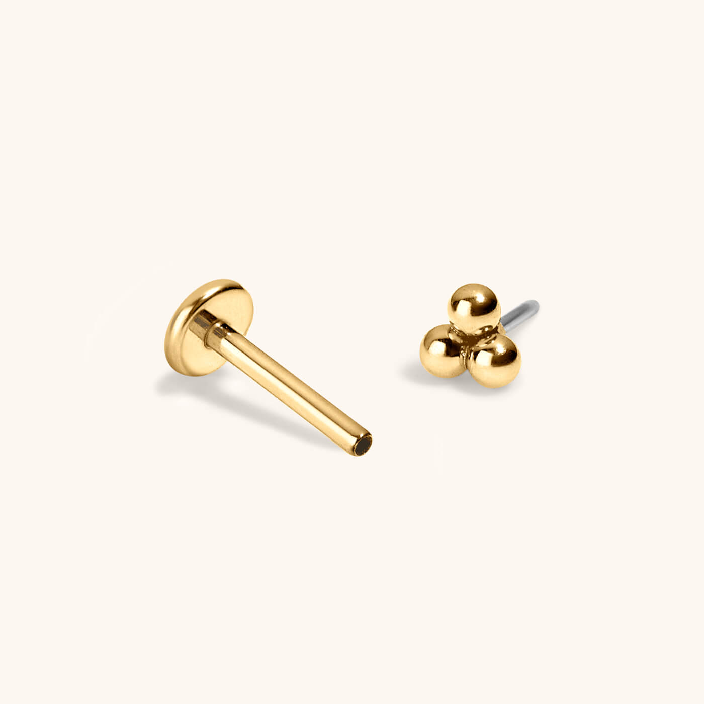 Tiny Trinity Nap Earrings in Titanium (Gold)