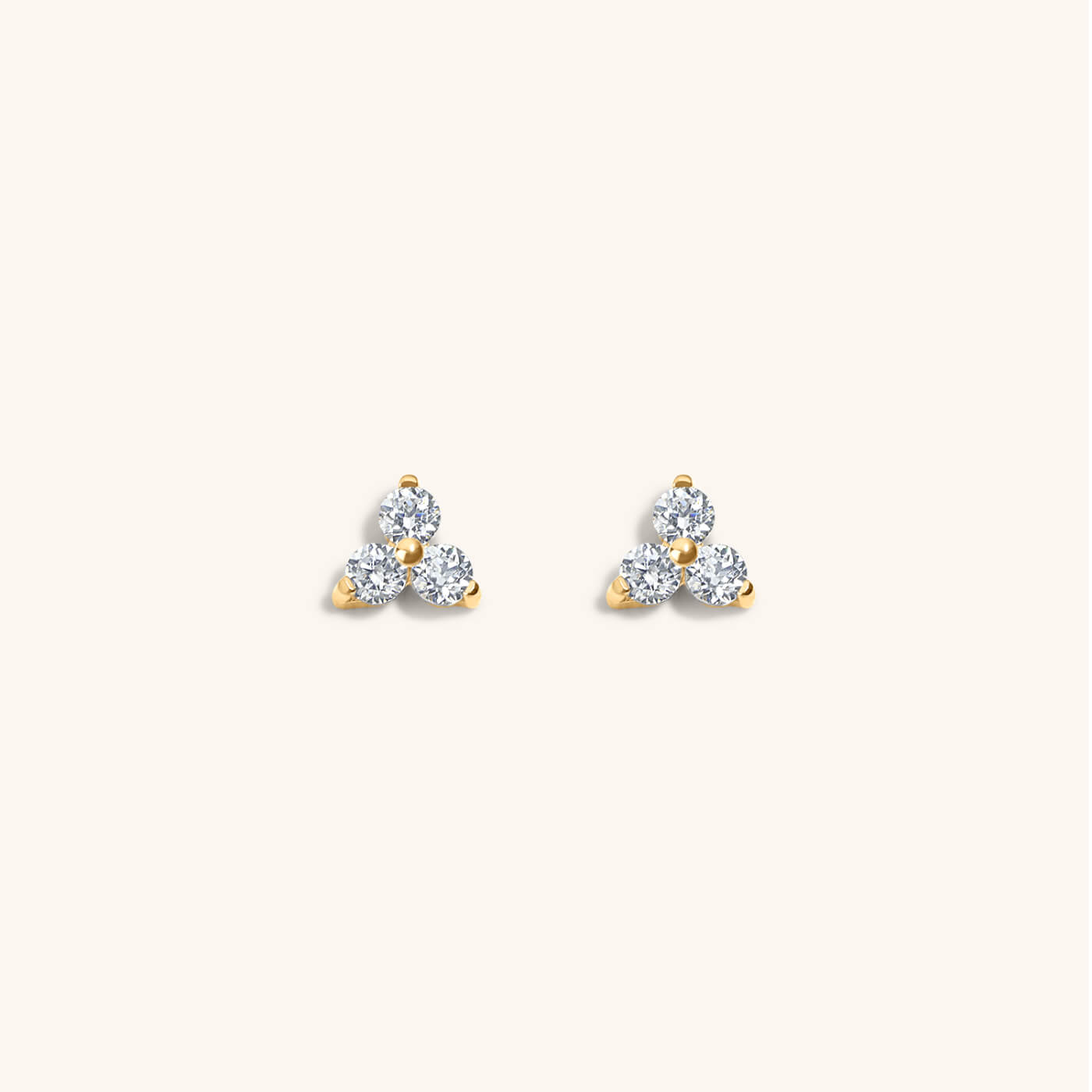 Mini Crystal Trinity Nap Earrings in Titanium (Gold)