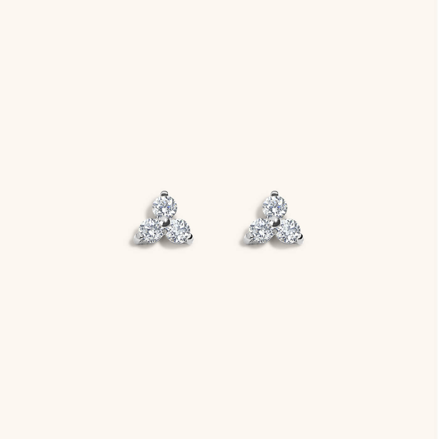 Mini Crystal Trinity Nap Earrings in Titanium (Silver)