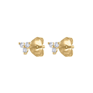 Tiny Sapphire Ball Back Earrings in 14k Gold