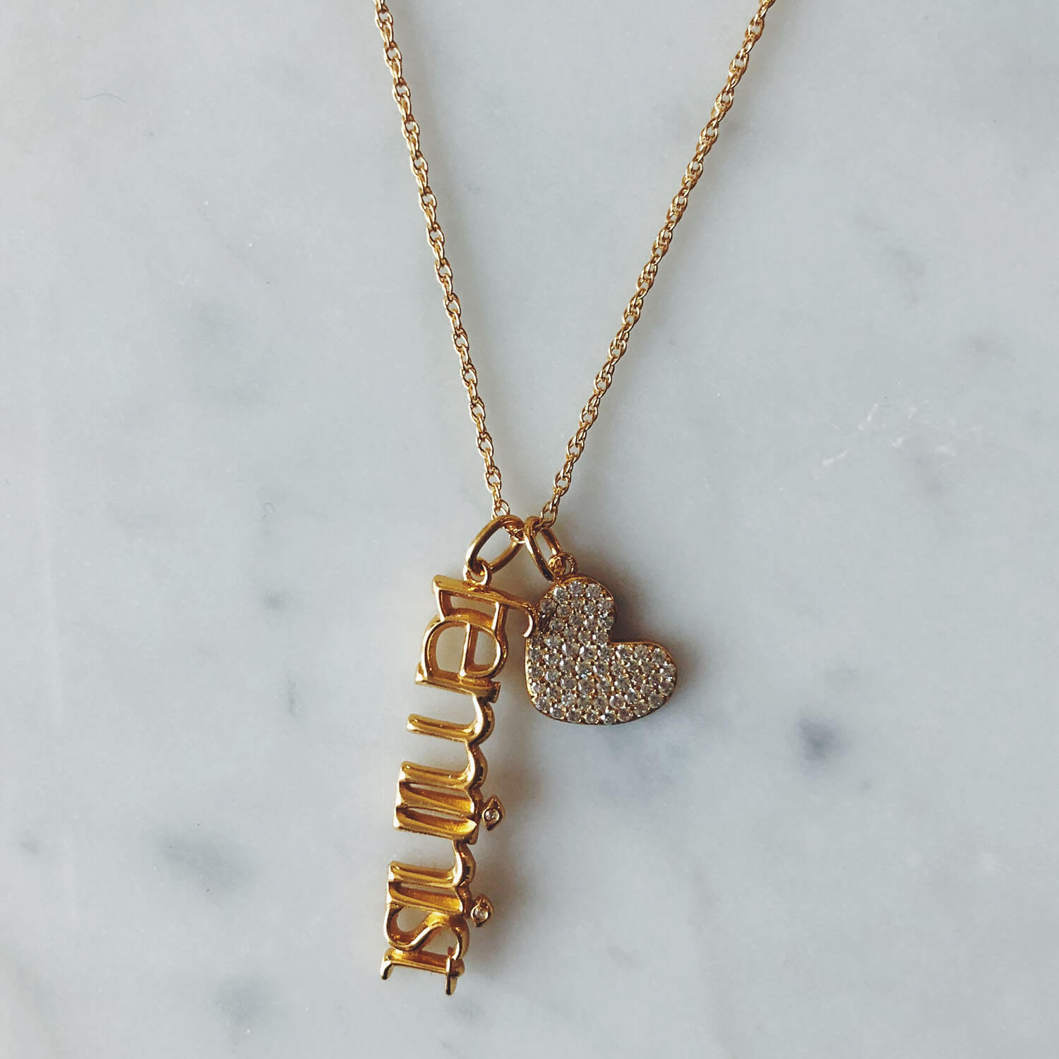 Pave Heart Charm (Gold Vermeil)