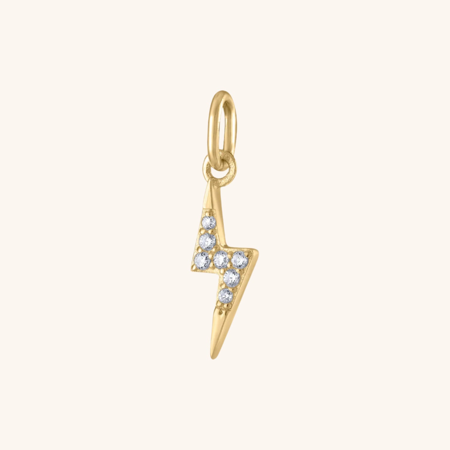 Mini Pave Lightning Charm (Gold Vermeil)