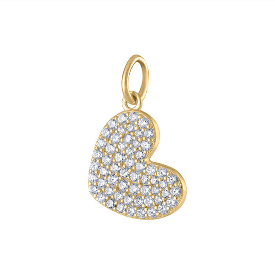 Pave Heart Charm (Gold Vermeil)