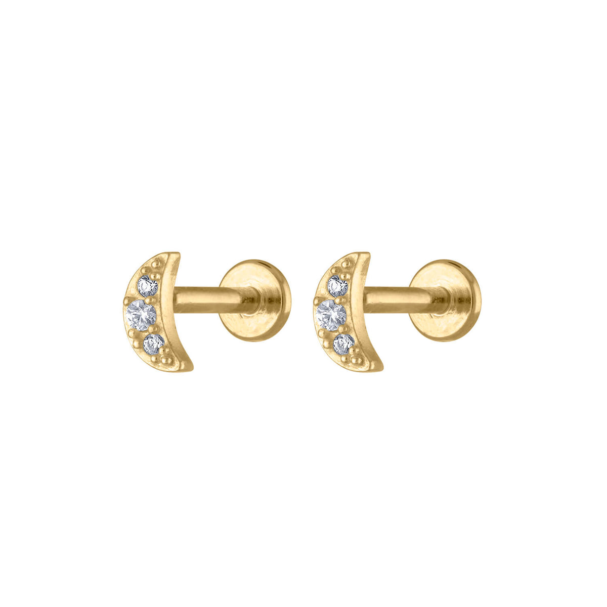 Pave Moon Nap Earrings | Maison Miru