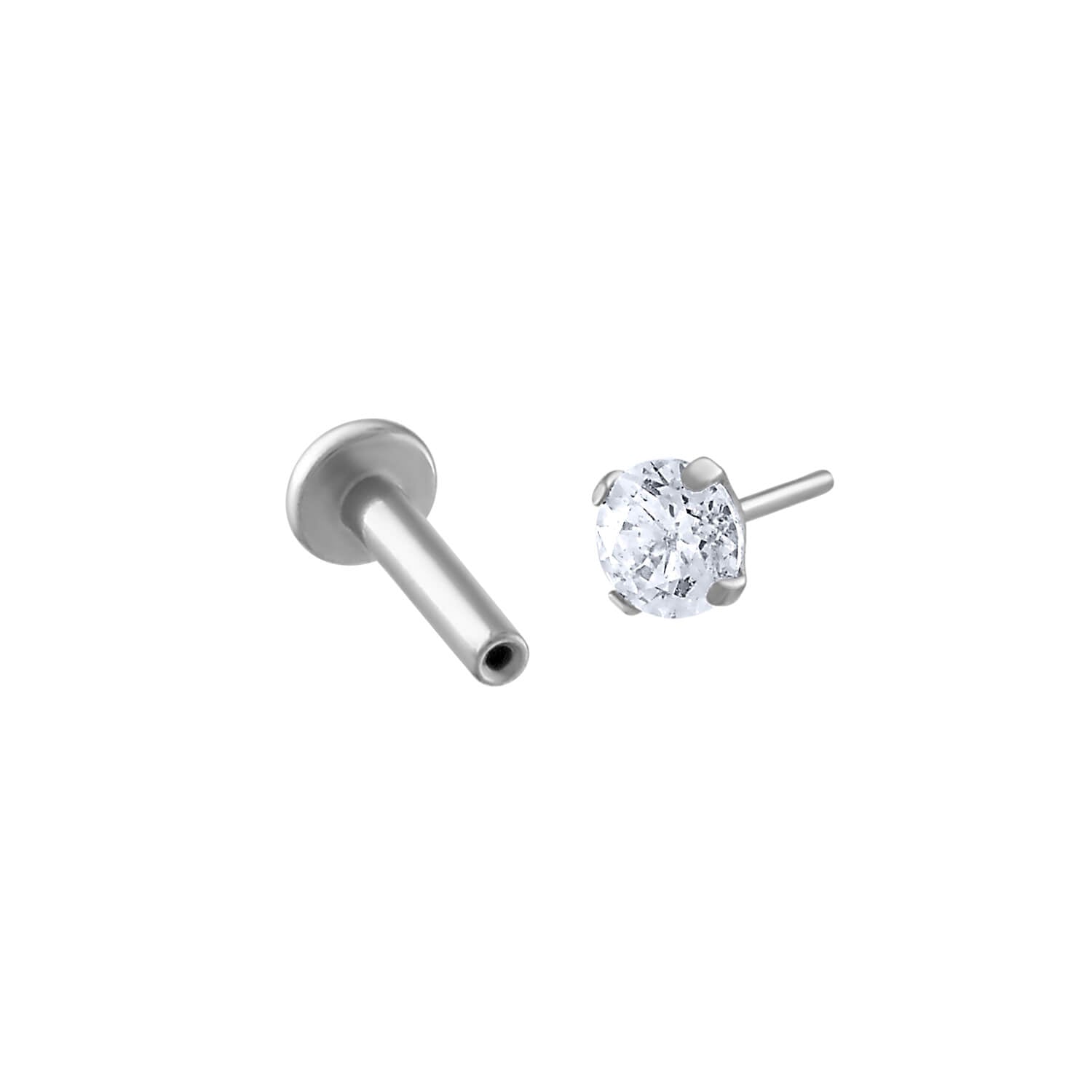 Platinum White Type A, 100 Threads/Inch Screw Earring Back