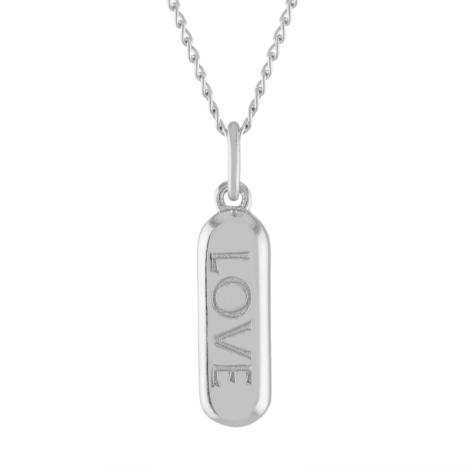 Love Pill Charm Necklace in Sterling Silver