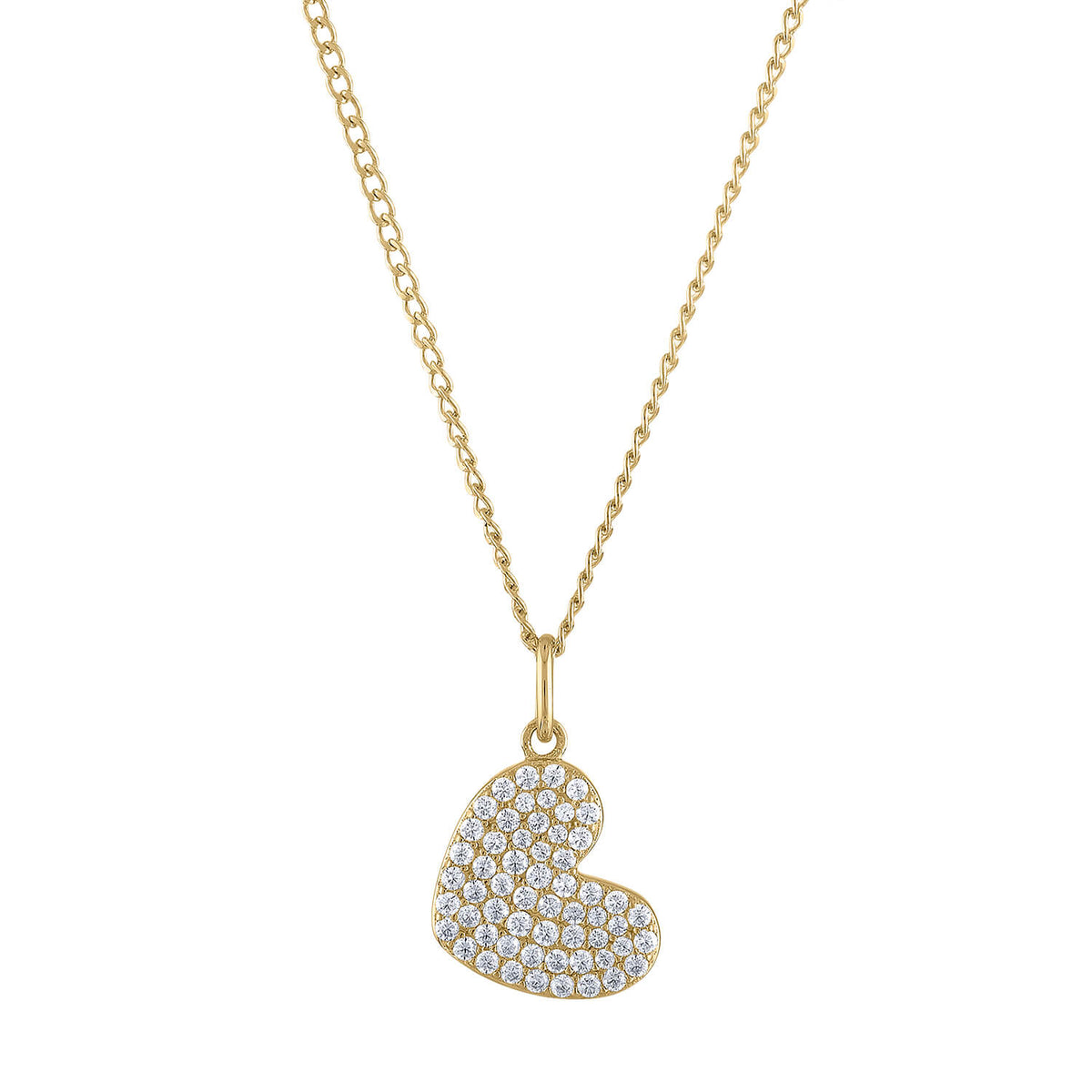 Pave Heart Charm Necklace | Maison Miru