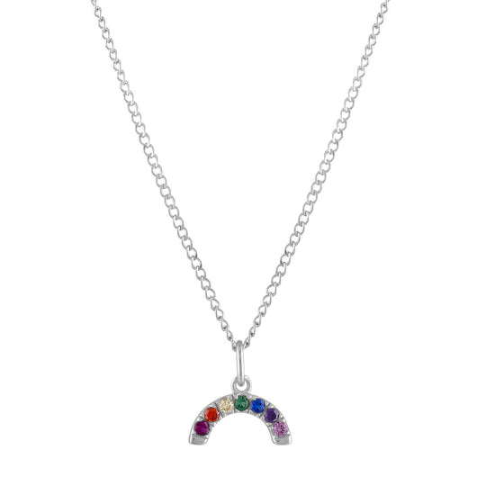 Rainbow Charm Necklace (Sterling Silver)