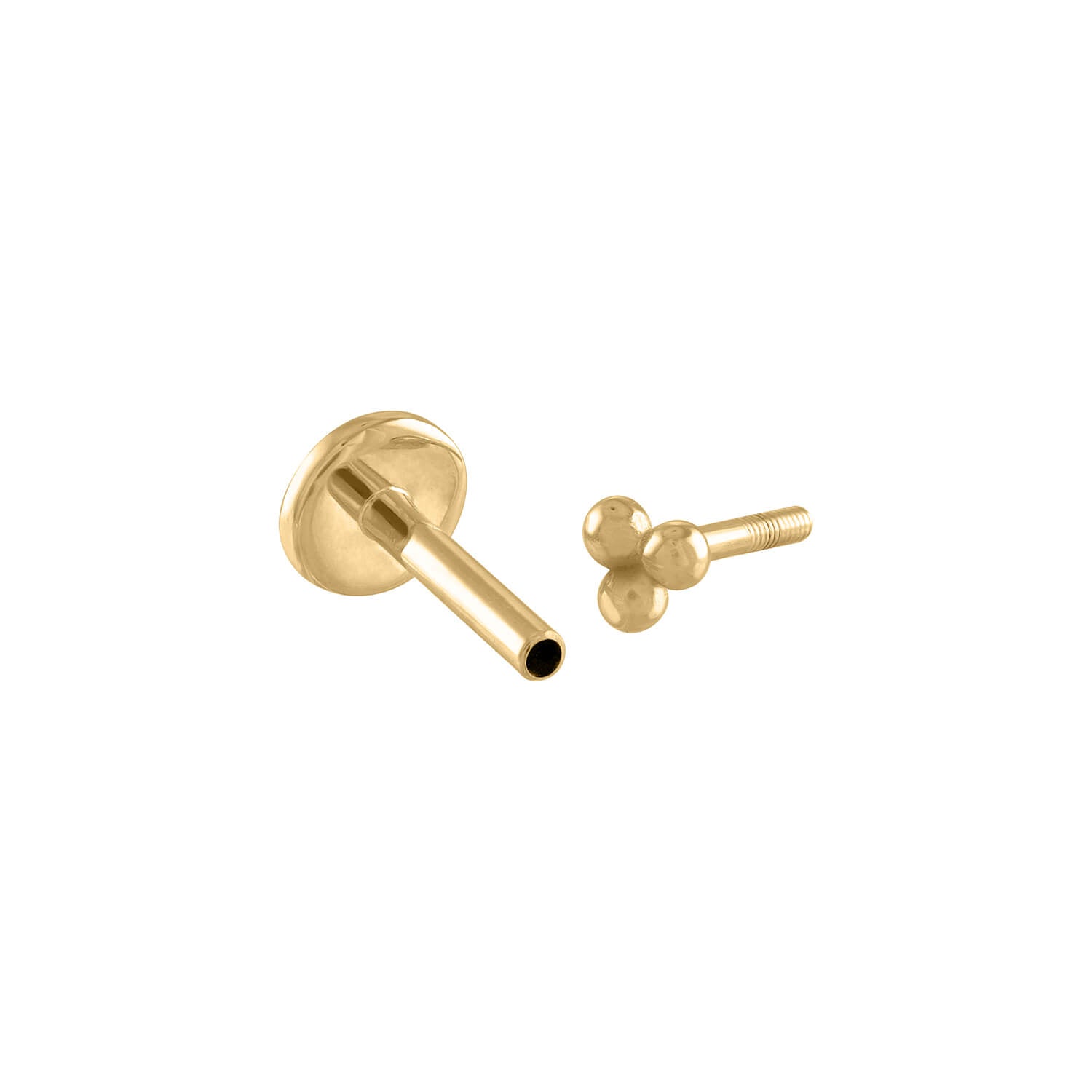 14ct Gold-Plated Single Sparkle Stud Flat Back Earring